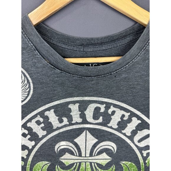 Affliction Y2K Live Fast MMA UFC Sport Grey Fade Shirt Wrestling Hype Streetwear - Picture 5 of 16